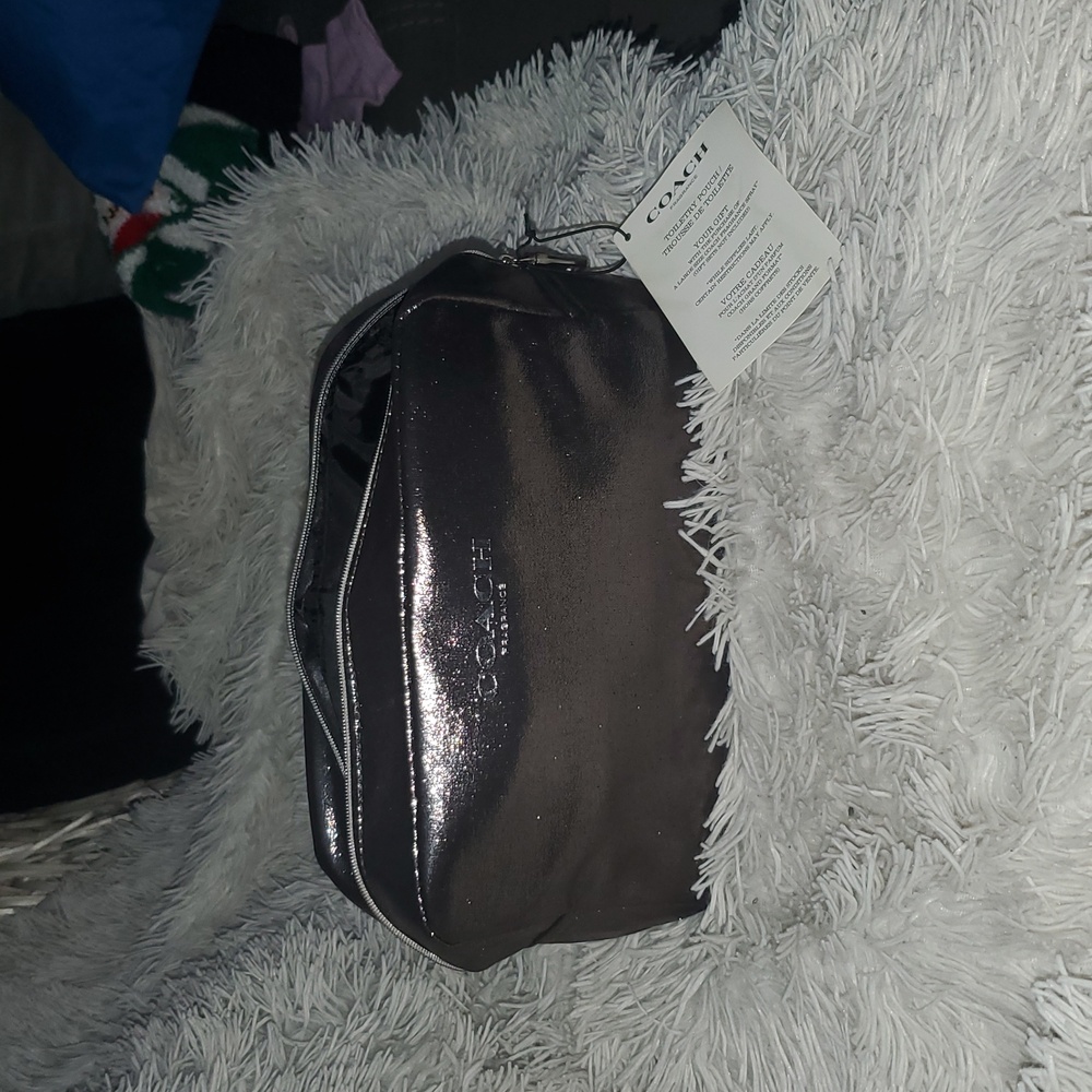 Coach  Shimmering  Metallic  Cosmetic Bag Large Size